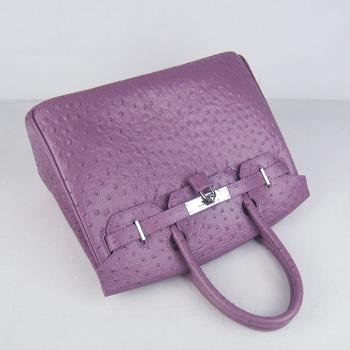 Hermes Birkin 6088 Ostrich Skin Purple Bag