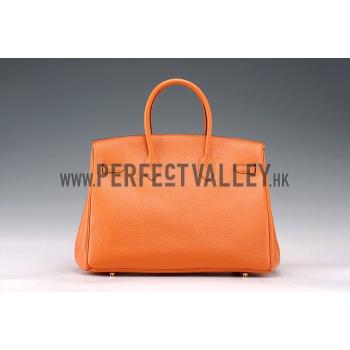 Hermes Birkin Horse Embossed Gold Hardware Tote Orange