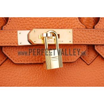 Hermes Birkin Horse Embossed Gold Hardware Tote Orange