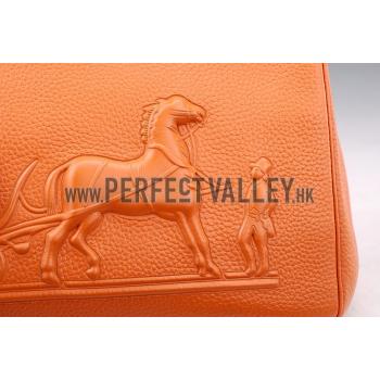 Hermes Birkin Horse Embossed Gold Hardware Tote Orange