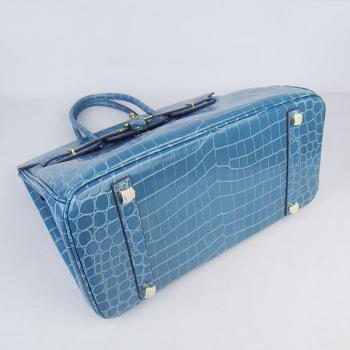 Hermes Birkin 6089 Crocodile Blue Bag