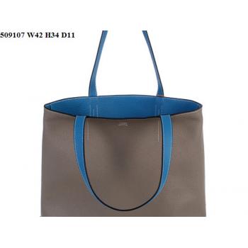 Hermes Shopping bag 509107 Ladies Cow Leather Grey