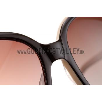 Hermes Large Oversized Beige Frame Sunglasses with Metallic Logo 308102