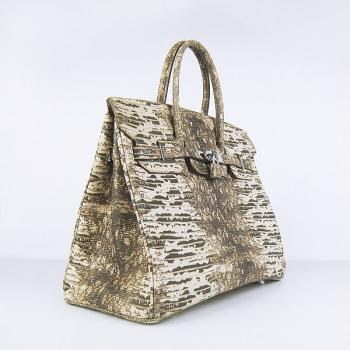 Hermes Birkin 6089 Lizard Leather Beige Handbag