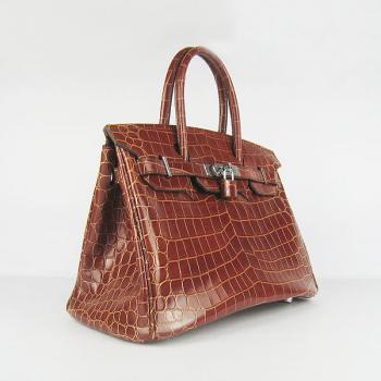 Hermes Birkin 6088 Handbag Crocodile Coffee