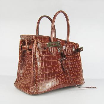 Hermes Birkin 6088 Handbag Crocodile Coffee