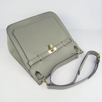 Hermes Jypsiere H6508 Cross Body Bag Cow Leather Grey