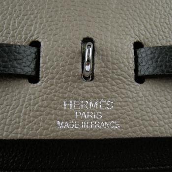 Hermes Herbag 60667 2way Cow Leather Grey