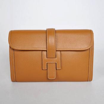 Hermes Clutches 1053 Ladies Cow Leather Coffee Bag