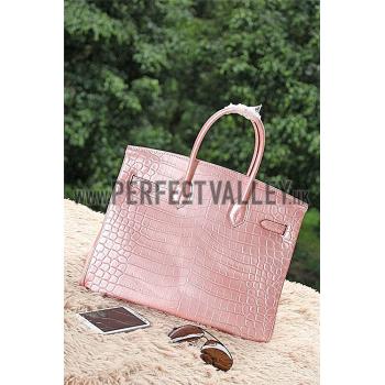 Hermes Birkin 35 Crocodile Rose Dragee 608058