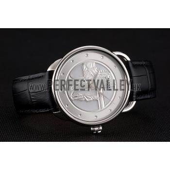 Hermes  Croco Leather Strap Silver Dial 801400