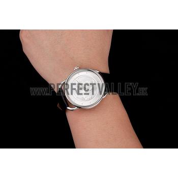 Hermes  Croco Leather Strap Silver Dial 801400