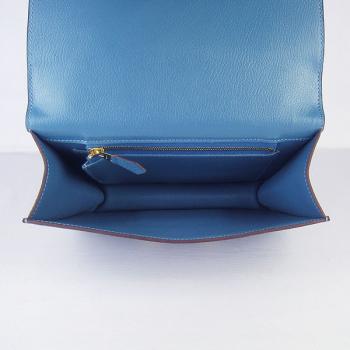 Hermes Constance H107 Cross Body Bag Cow Leather Blue Replica