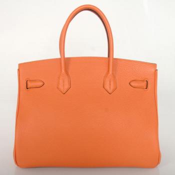 Hermes Original leather HB35 Ladies Handbag Orange