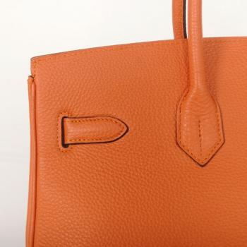 Hermes Original leather HB35 Ladies Handbag Orange