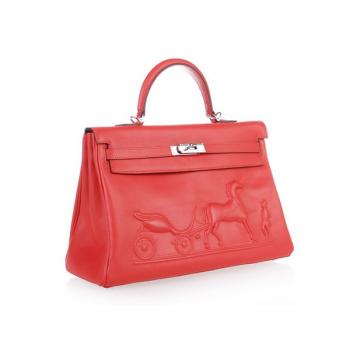 Cheap Hermes Original leather HK35 2way Red Replica