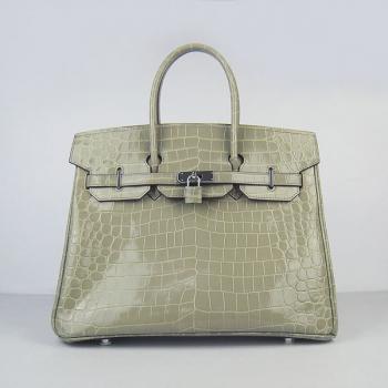 Hermes Birkin 6089 Handbag Crocodile Grey