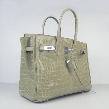 Hermes Birkin 6089 Handbag Crocodile Grey