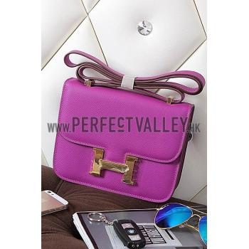 Hermes Constance Cyclamen With Gold Hardware 608113