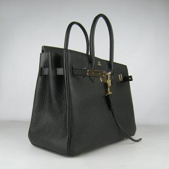 Cheap Hermes Birkin 6089 Handbag Cow Leather Black