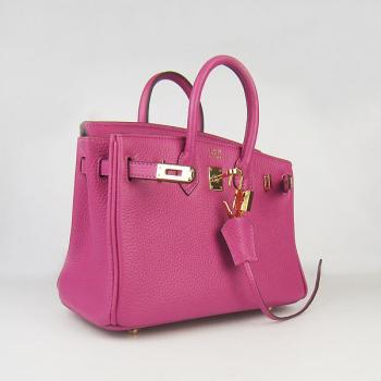 Hermes Birkin 6068 Cow Leather Purple Handbag