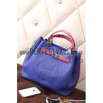 Hermes So Kelly Blue Electric And Pink 607972