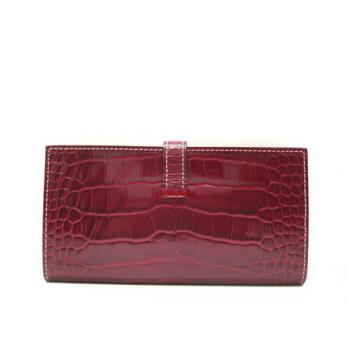 Cheap Hermes Wallet H1114 Wallet Crocodile Red