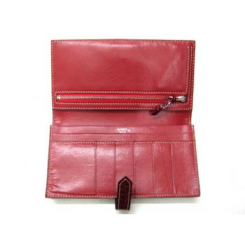 Cheap Hermes Wallet H1114 Wallet Crocodile Red