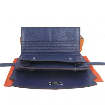 Cheap Hermes Clutches H009 Cow Leather Blue Bag