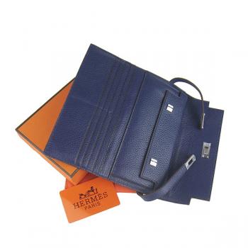 Cheap Hermes Clutches H009 Cow Leather Blue Bag