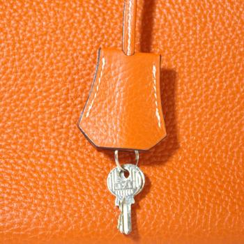 Cheap Hermes Birkin HB35 Ladies Cow Leather Orange Handbag