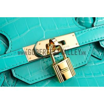 Hermes Birkin 35 Crocodile Leather Lagoon 608054