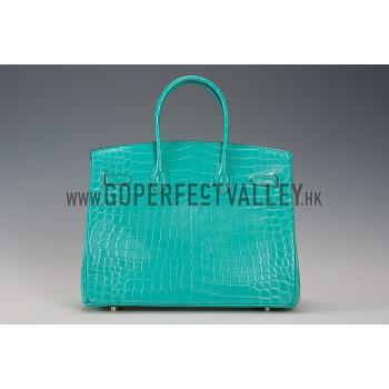 Hermes Birkin 35 Crocodile Leather Lagoon 608054