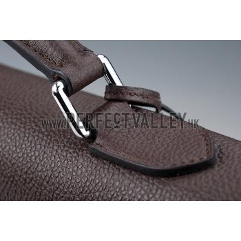 Hermes Kelly Briefcase Silver Hardware Dark Brown