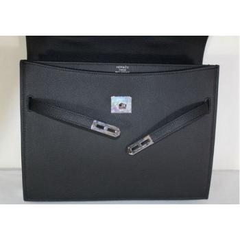 Hermes Briefcases H269 Briefcase Cow Leather Black Bag