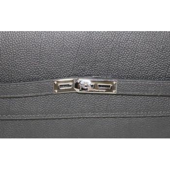 Hermes Briefcases H269 Briefcase Cow Leather Black Bag