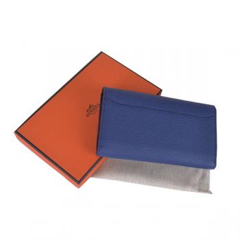 Hermes Wallet H6023 Wallet Cow Leather Blue Replica