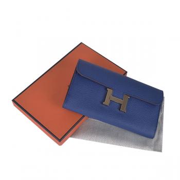 Hermes Wallet H6023 Wallet Cow Leather Blue Replica