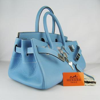 Replica Hermes Birkin 6109 Cow Leather Blue