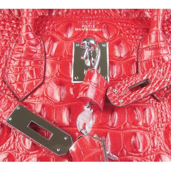 Hermes Birkin 6088 Ladies Crocodile Red Handbag HM09058