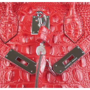 Hermes Birkin 6088 Ladies Crocodile Red Handbag HM09058