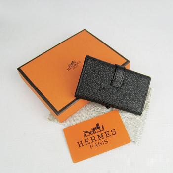 Hermes Wallet H022 Accessory Cow Leather Black