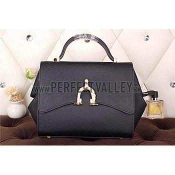 Replica Hermes Stirrup Shoulder Bag Black 608089