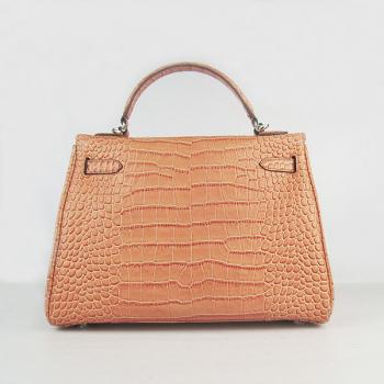 Hermes Kelly 6108 2way Crocodile Orange