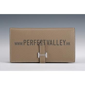 Hermes Bearn Wallet Etoupe Grey 608077