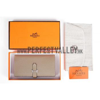 Hermes Bearn Wallet Etoupe Grey 608077