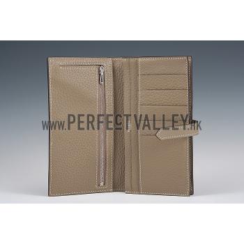 Hermes Bearn Wallet Etoupe Grey 608077