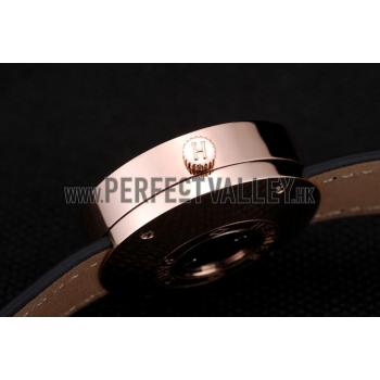 Hermes  MOP Dial Black Leather Strap Replica