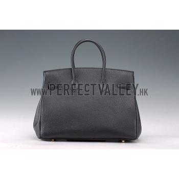 Hermes Birkin Horse Embossed Gold Hardware Tote Black