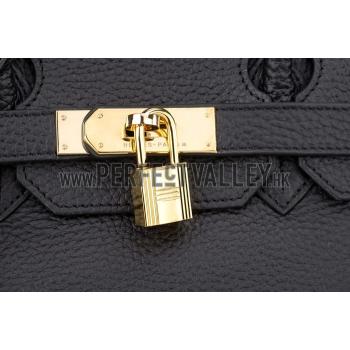 Hermes Birkin Horse Embossed Gold Hardware Tote Black